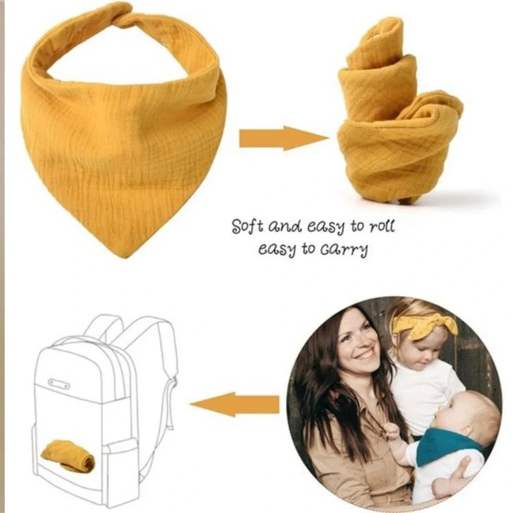 Muslin Baby Bibs 10Pack Baby Bandana Drool Bibs 100%Cotton for Unisex Boys Girls